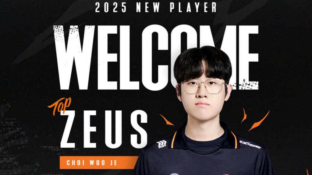 Zeus left T1 and will be playing for HLE in 2025 (Image via HLE)