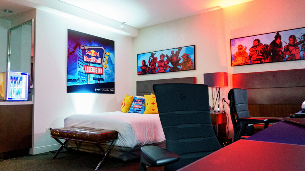 Red Bull Legends Inn hotel room (Image via Red Bull Gaming)