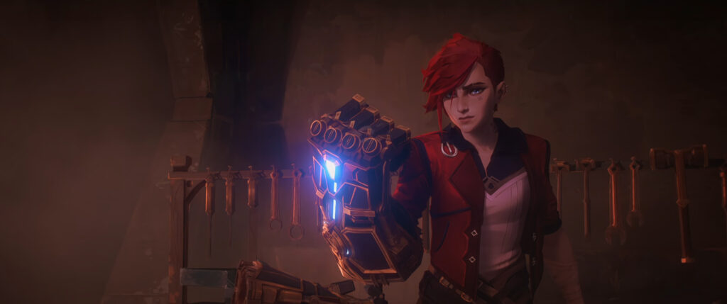 Vi with the Atlas Gauntlets (Image via Netflix)