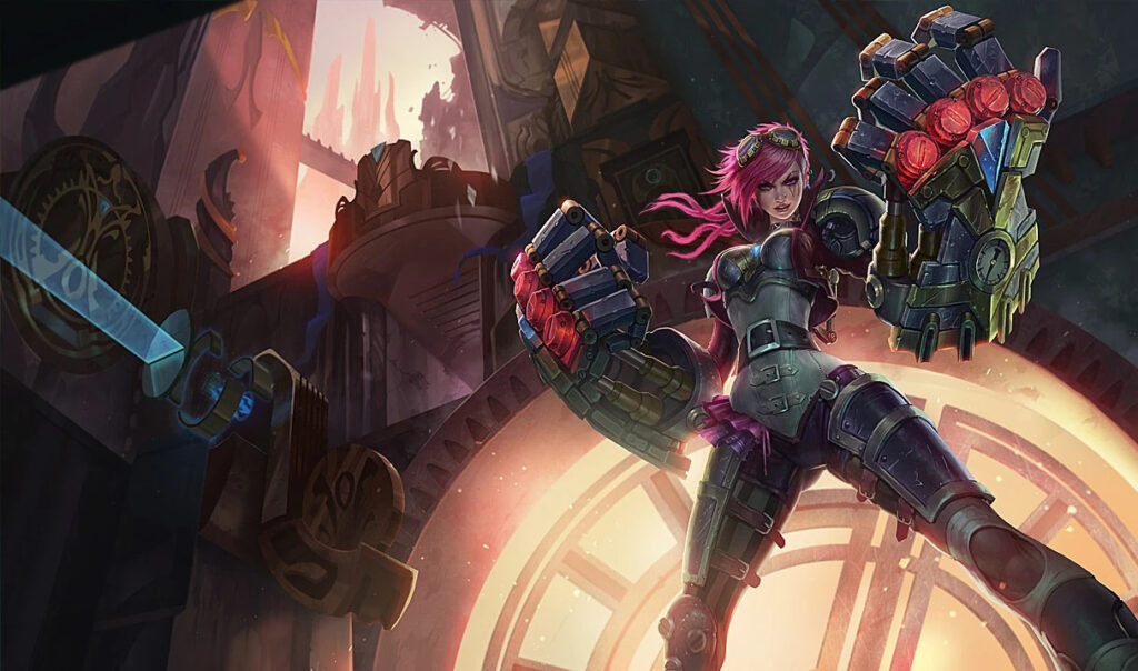 Vi's splash art in League of Legends (Image via Riot Games)