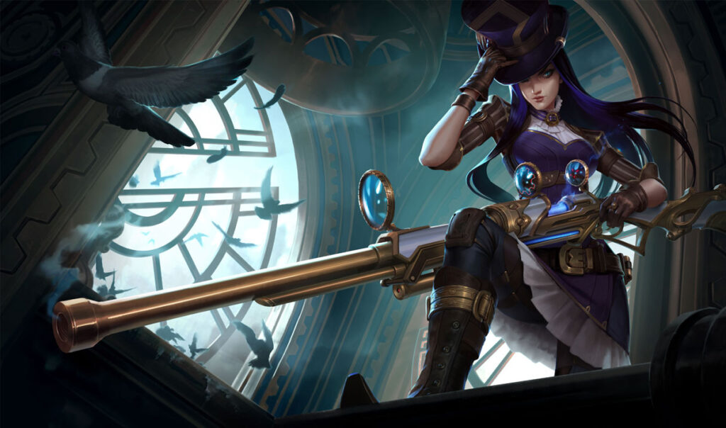 Caitlyn's splash art in League of Legends (Image via Riot Games)