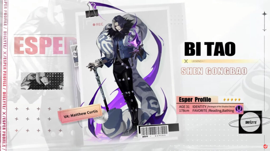 Bi Tao's Esper profile (Image via Lilith Games)