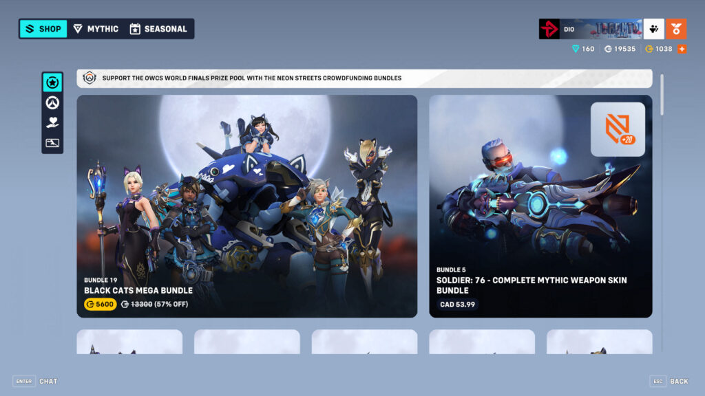 Overwatch 2 shop today (Image via esports.gg)