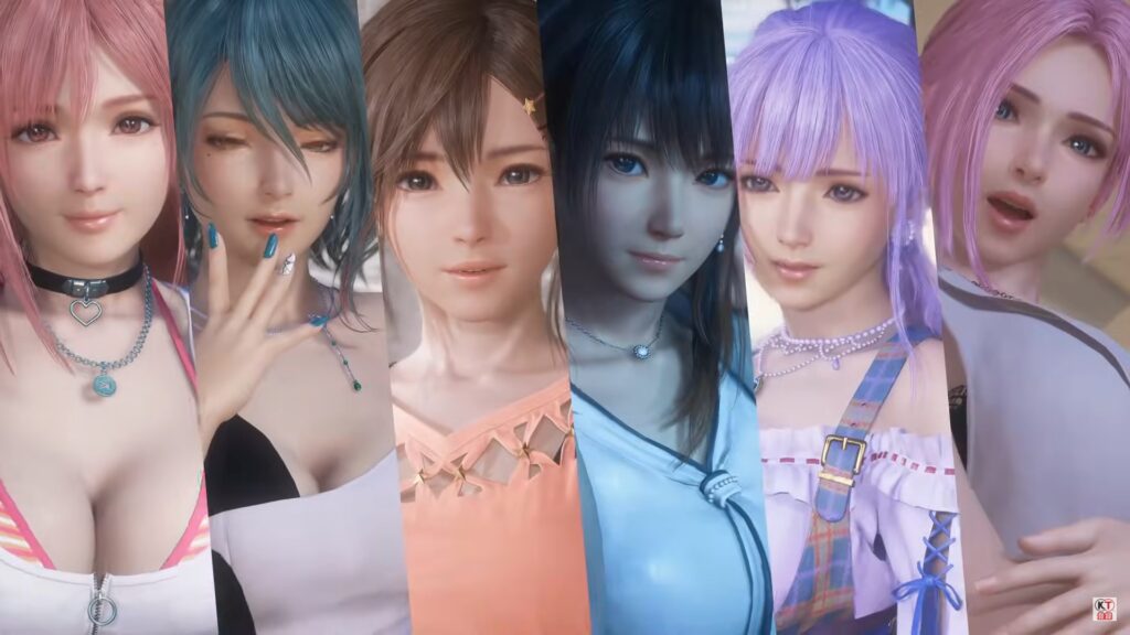 Launch characters: Honoka, Tamaki, Misaki, Nanami, Fiona and Elise