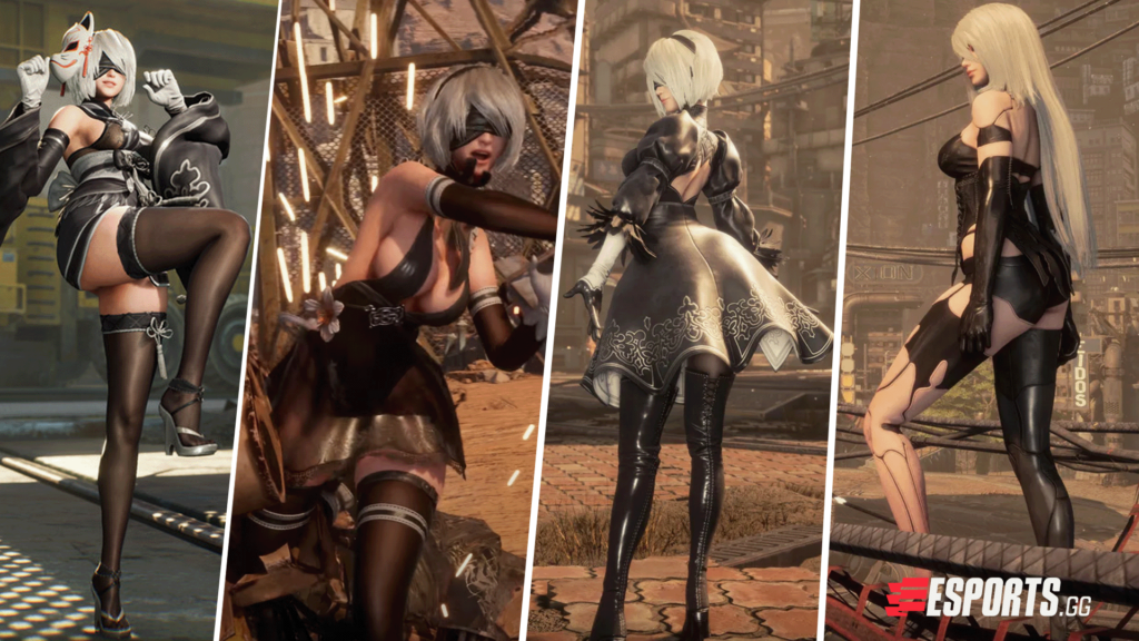 3 outfits for 2B appear in the DLC trailer along with 1 outfit for A2