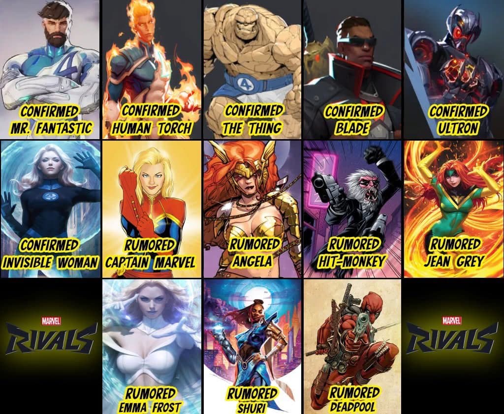 All leaked characters that may be coming to Marvel Rivals