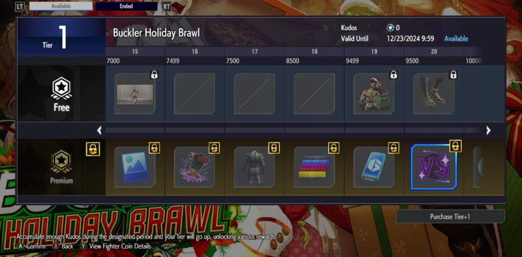 Street Fighter 6 Buckler Holiday Brawl Fighting Pass (image via esports.gg)