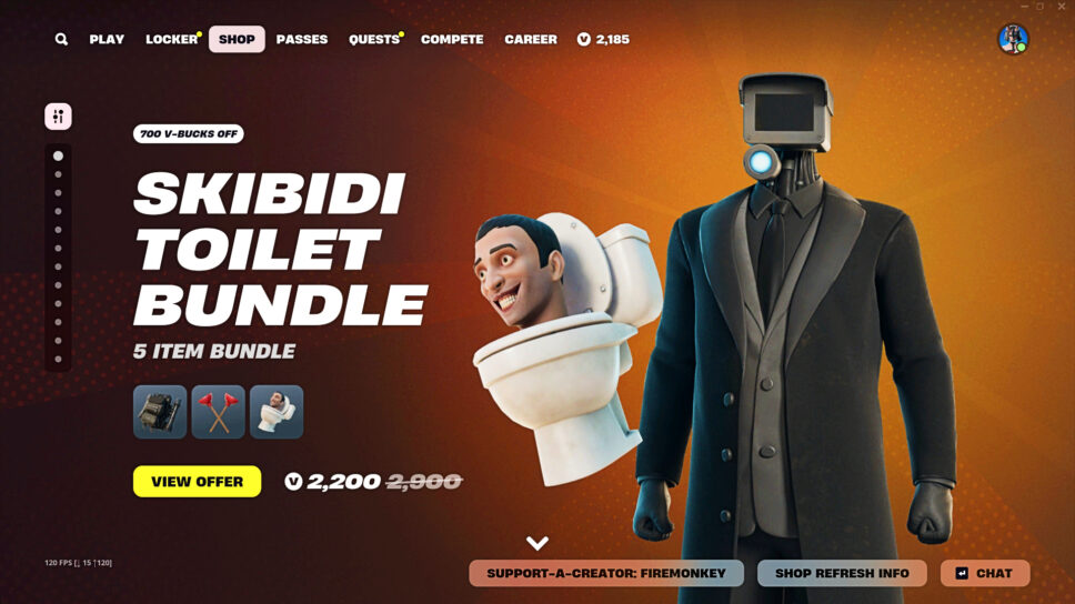 Skibidi Toilet Fortnite skin: Release date, cost, and more cover image