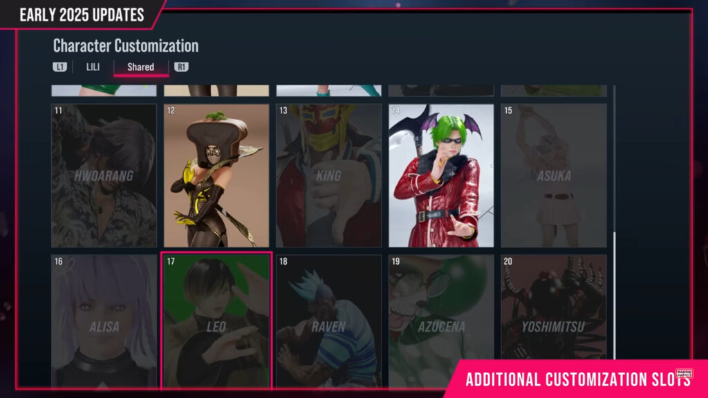 New customization slots in TEKKEN 8 (image via Bandai Namco Esports)