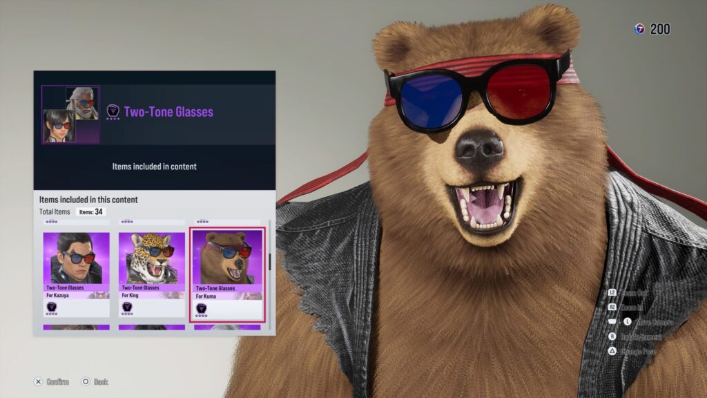 Kuma rocking the Two-Tone Glasses in Tekken 8 character customization