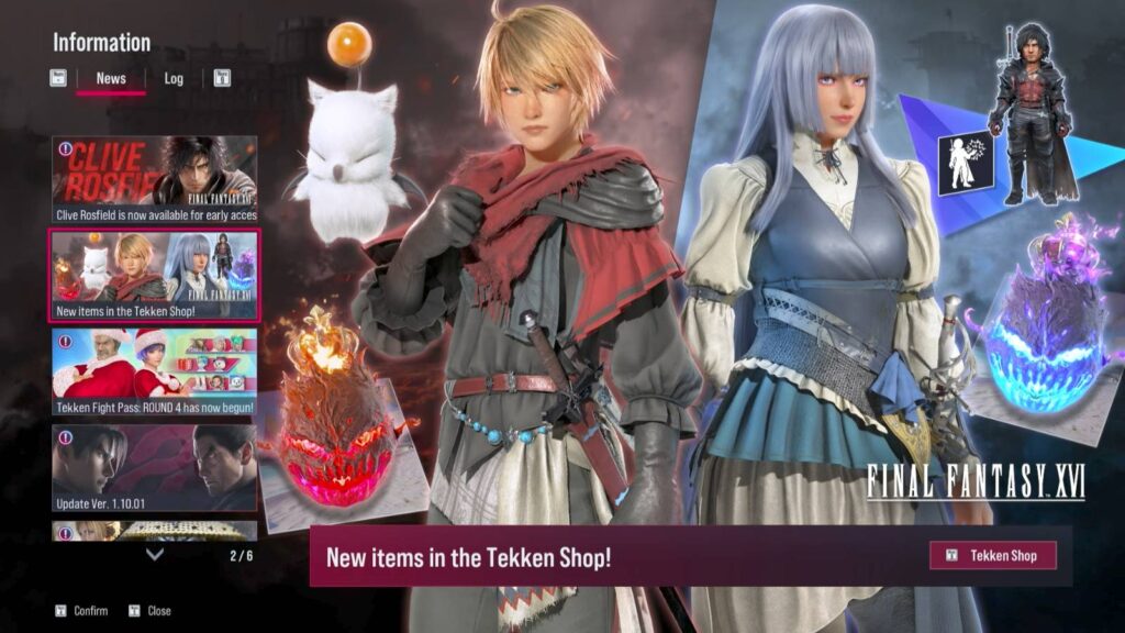 Final Fantasy XVI items in the TEKKEN 8 (Image via esports.gg)