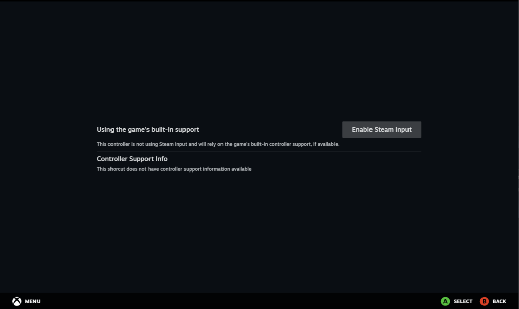 Enable Steam input