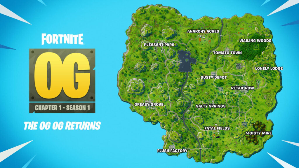 Fortnite OG Chapter 1 Season 1 map (Image Credit: Epic Games)