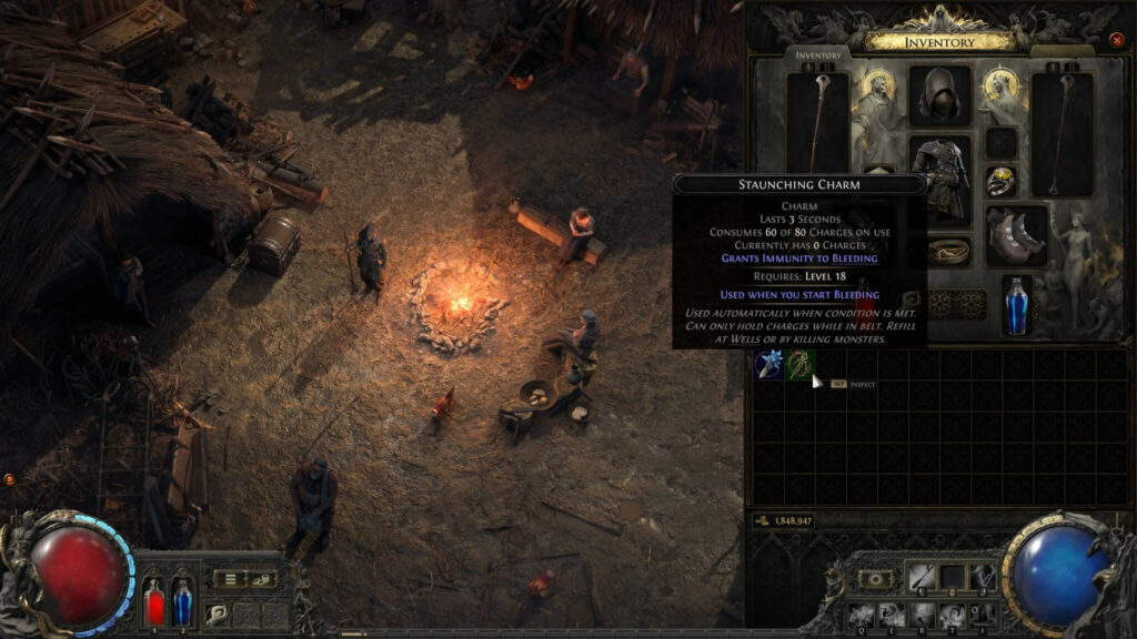 Charms in Path of Exile 2 (Image via Grinding Gear Games)