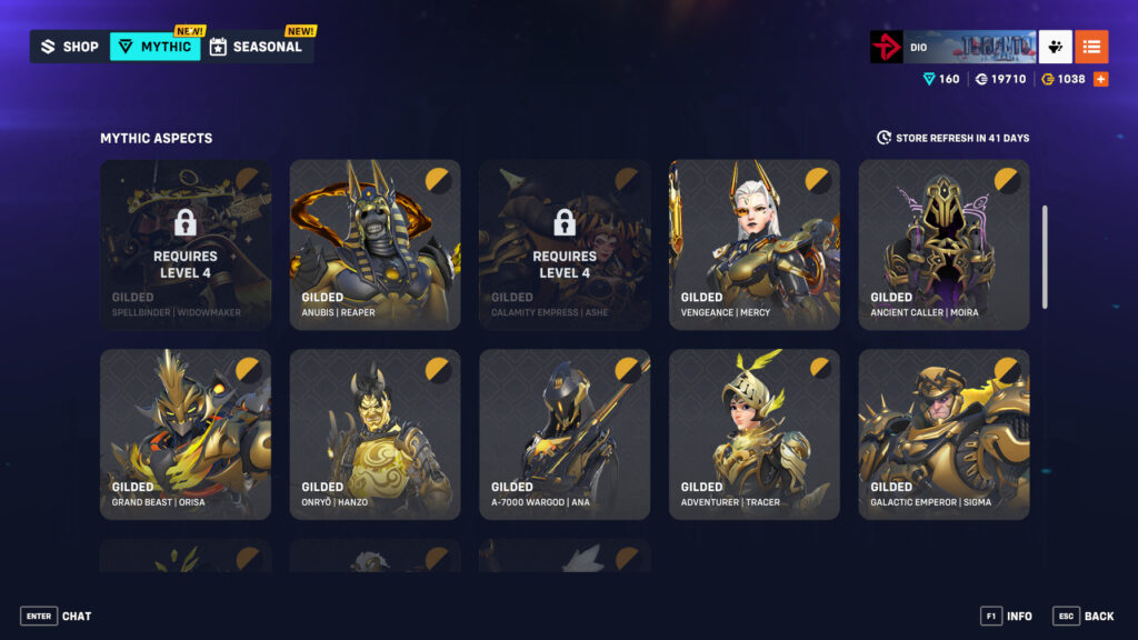 Overwatch 2 Mythic Aspects (Image via esports.gg)