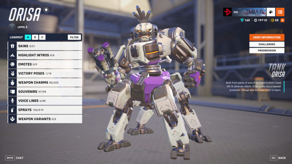 OR-Unit Orisa in Overwatch 2 (Image via esports.gg)