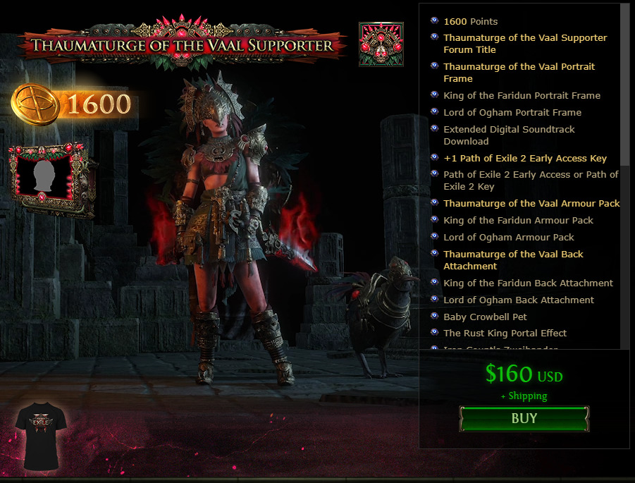 Thaumaturge of the Vaal Supporter Pack (Image via Grinding Gear Games)