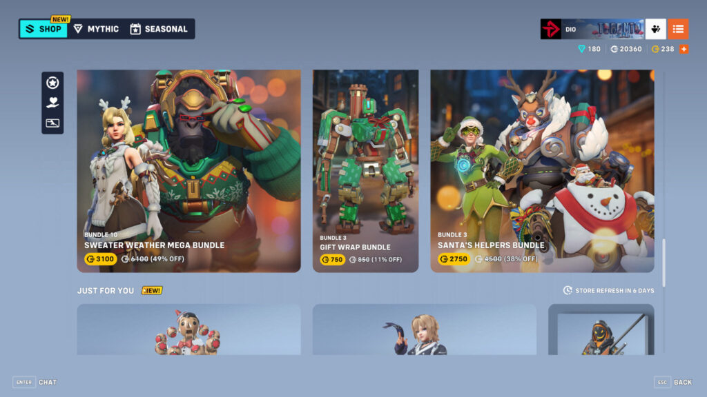 Overwatch christmas skins (Image via esports.gg)