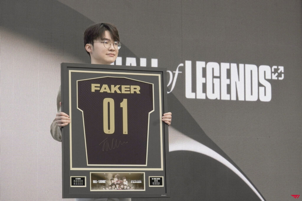 Faker announced as the inaugural inductee for the LoL Esports Hall of Legends in 2024 (image via Riot Games)