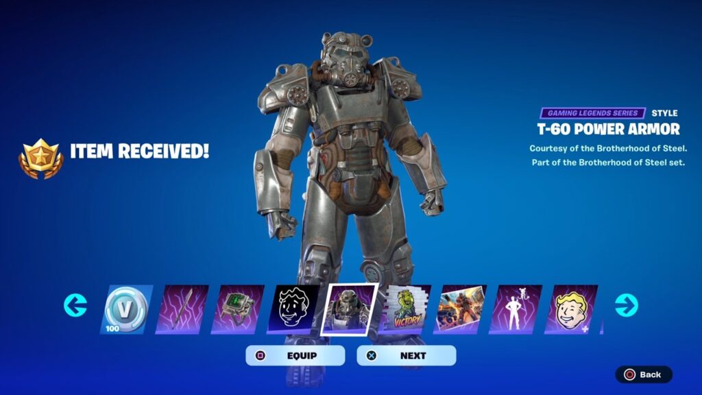 T-60 Power Armor skin (Image via Epic Games)