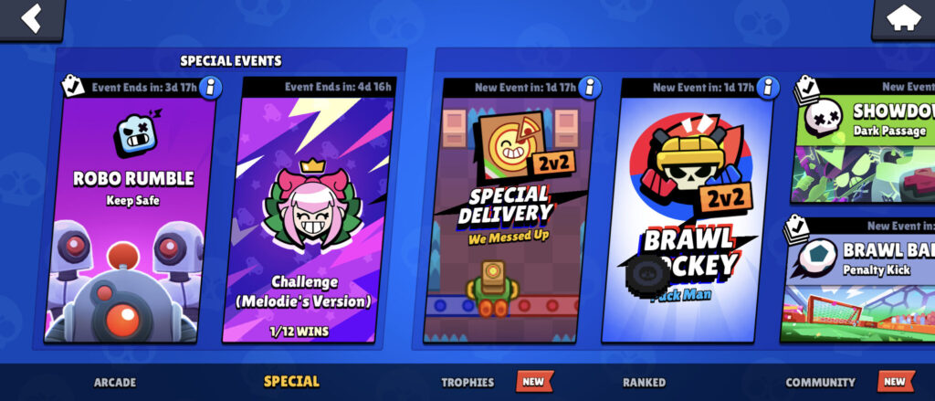 Brawl Star Melody Challenge among the different game modes (Image via esports.gg)