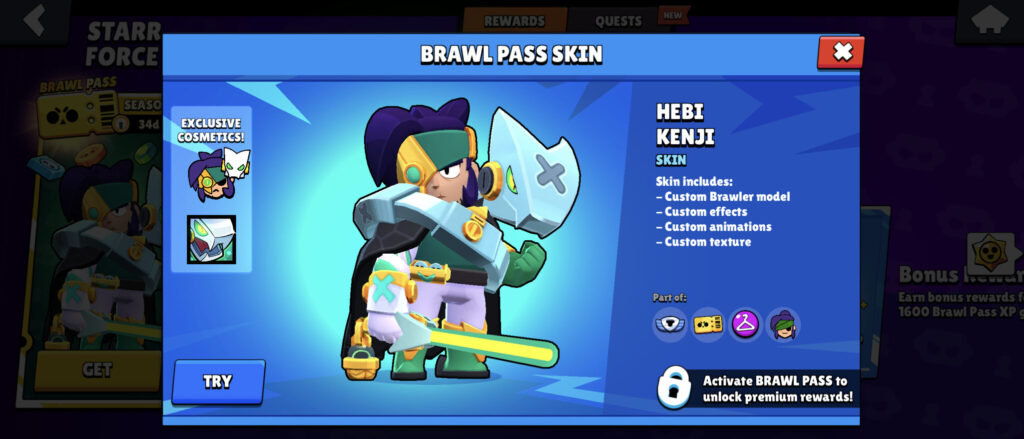 Hebi Kenji in Brawl Pass Season 34 (Image via esports.gg)