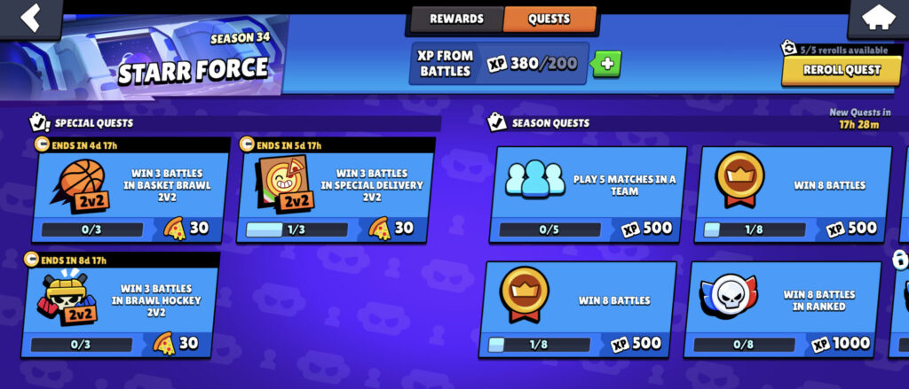 Starr Force Brawl Pass quests (Image via esports.gg)