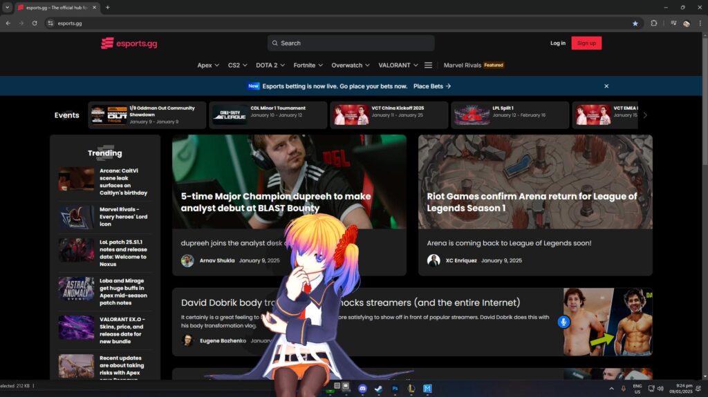 Desktop Mate's AI Elle-tan (Screenshot via esports.gg)