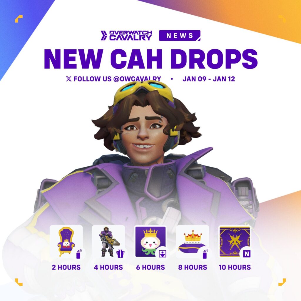 How to unlock the Calling All Heroes Twitch drops (Image via <a href="https://x.com/OWCavalry/status/1877082783094653276">OWCavalry on X</a>)