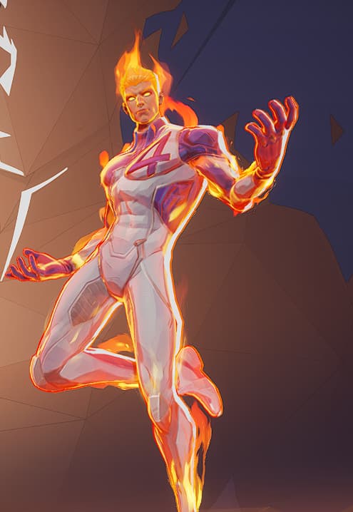 Human Torch in Marvel Rivals, voice actor is Scott Whyte