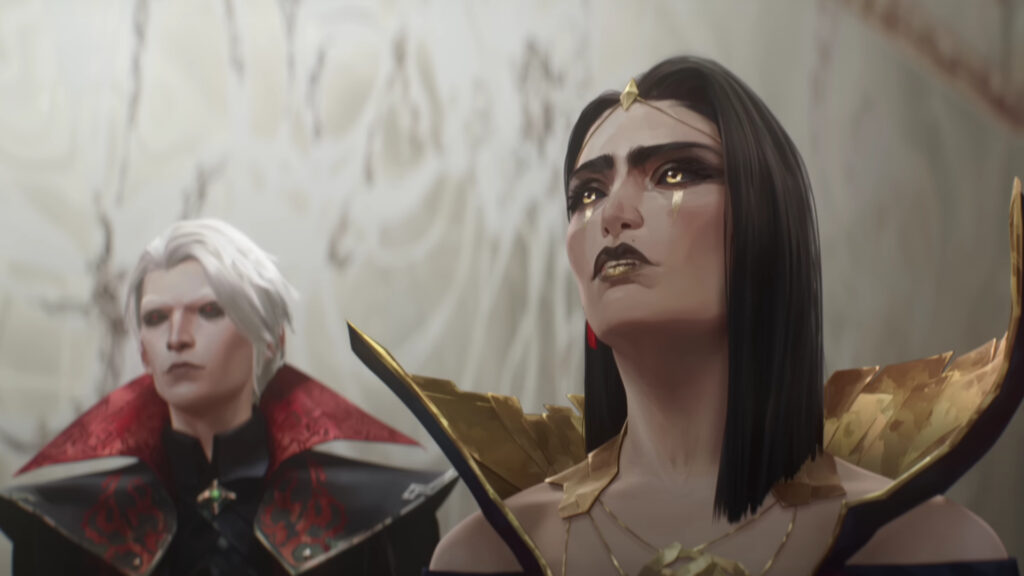 Vladimir and LeBlanc on the LoL Welcome to Noxus cinematic (Image via Riot Games)