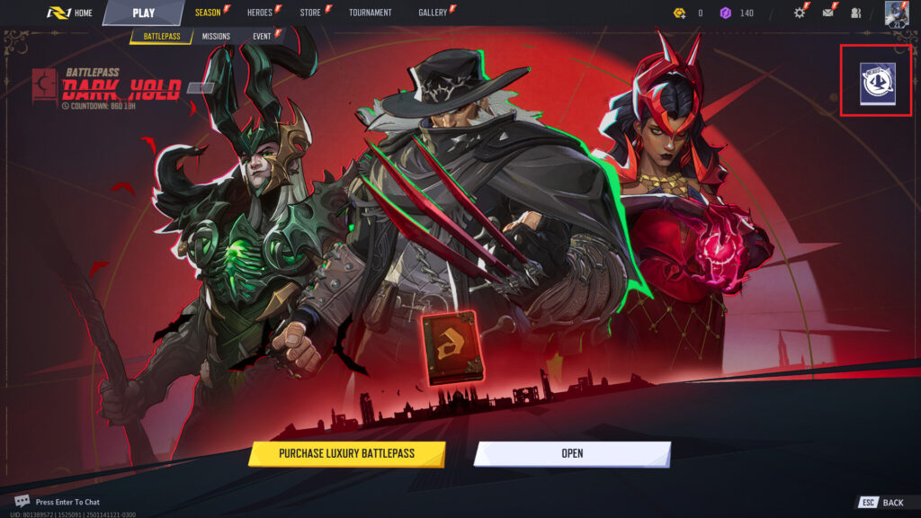 Click the Nexus icon on the right (Screenshot by esports.gg via NetEase Games)