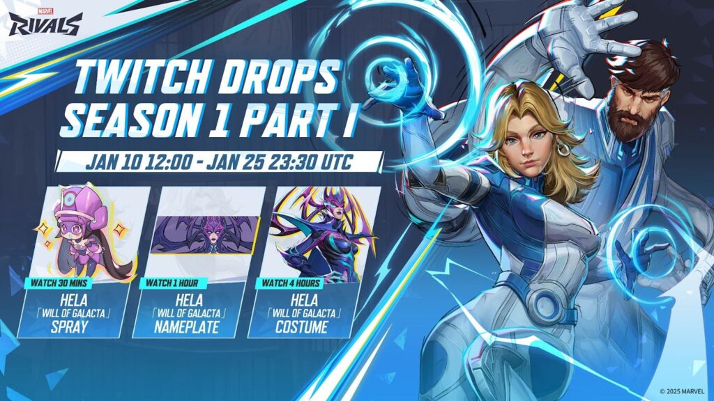 The Marvel Rivals Season 1 Part 1 Twitch Drop graphic (Image via NetEase Games)