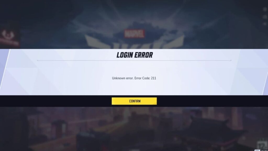 You'll see the error code appear as you try to login in to your copy of Marvel Rivals (Screenshot via esports.gg)