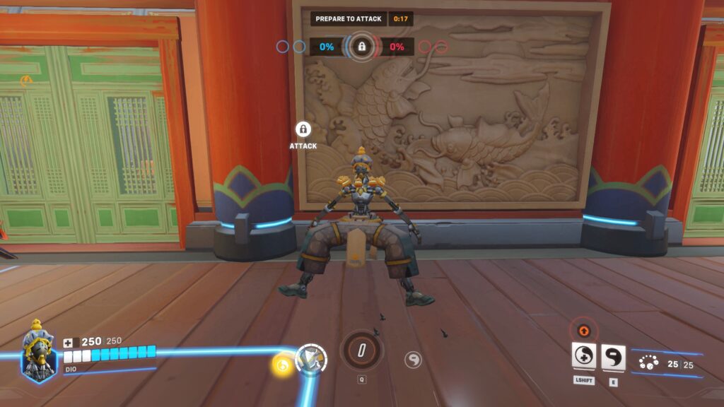 Screenshot of the Zenyatta T-pose bug in Overwatch 2 (Image via esports.gg)