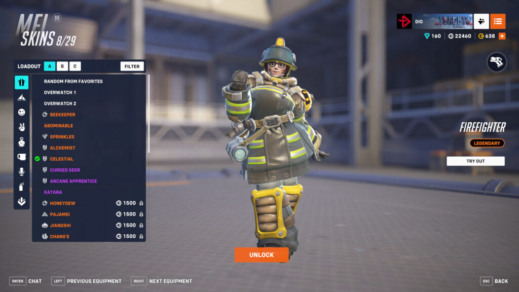 Screenshot of Firefighter Mei from Overwatch 2 (Image via esports.gg)