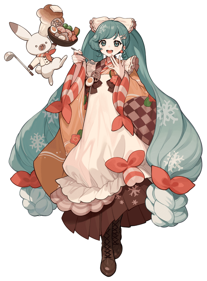 Snow Miku 2024 design (Art by shiro, image via SNOW MIKU)