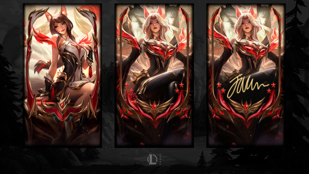 All three loading screens of Hall of Legends Ahri (Image via X)