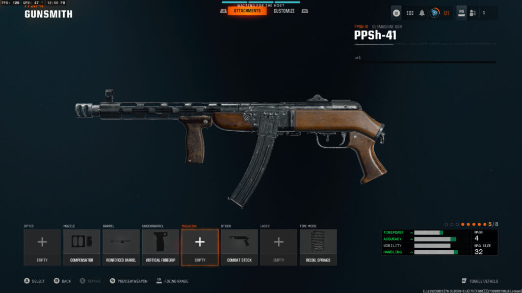 PPSh-41 loadout (Image via esports.gg)