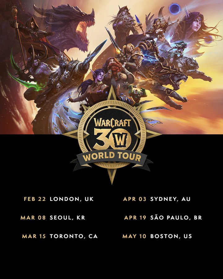 Blizzard announces Warcraft 30 World Tour: Dates, locations, and free tickets!