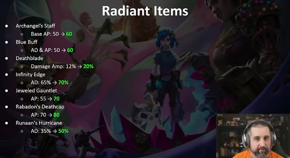 Radiant item changes in the new TFT patch (Image via esports.gg)