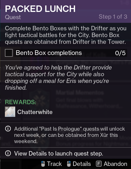 Complete the "Packed Lunch" quest to get Chatterwhite. (Screenshot by esports.gg)