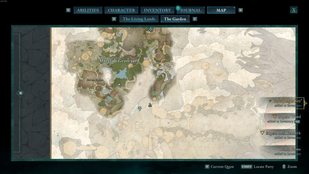 Map location of the Sarcophagus Key. Screenshot by esports.gg