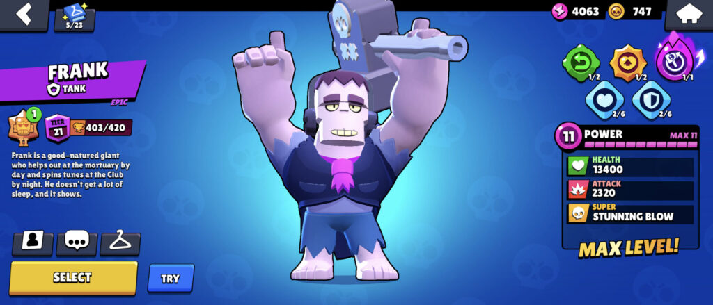 Maxed Frank in Brawl Stars (image via esports.gg)