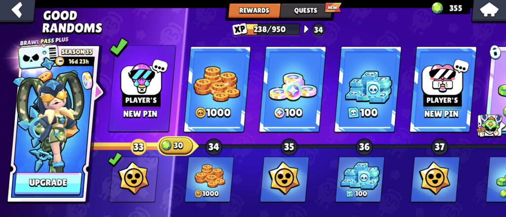 Rewards in Brawl Pass Good Randoms (image via esports.gg)