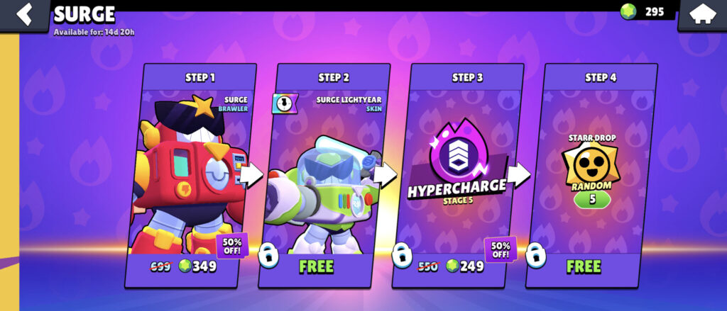 Surge Lightyear in the Brawl Stars shop (Image via esports.gg)