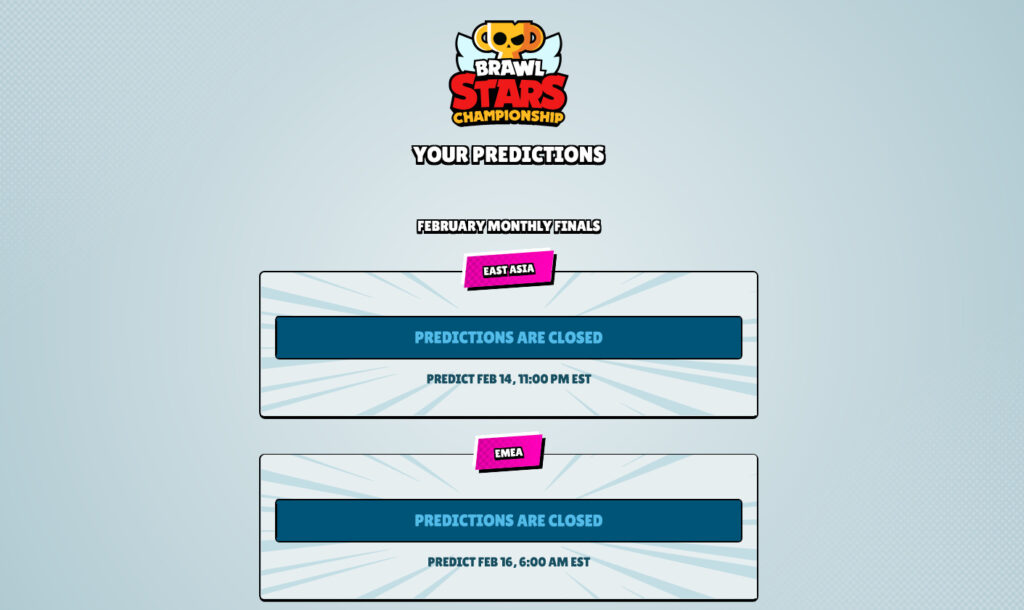 Predictions during the February Finals of the Brawl Stars Championship 2025 (image via esports.gg)