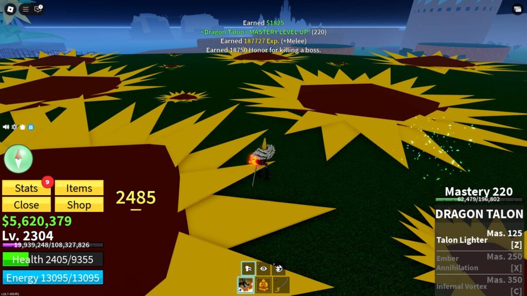 Bosses in Blox Fruits are excellent sources of Honor/Bounty (Screenshot via esports.gg)