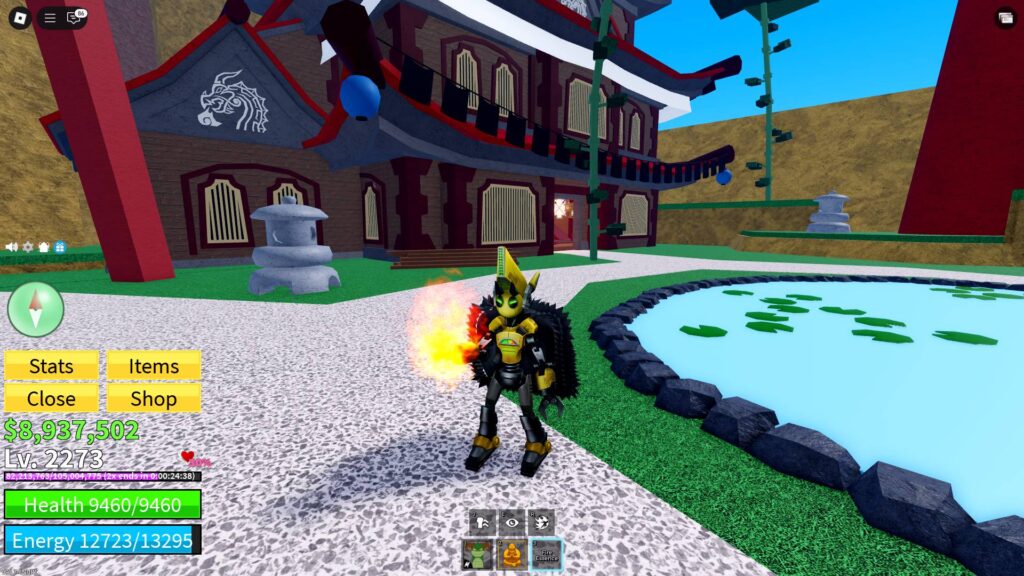 Protect yourself from bounty hunters while bringing the Fire Essence to Hydra Island (Screenshot via esports.gg)