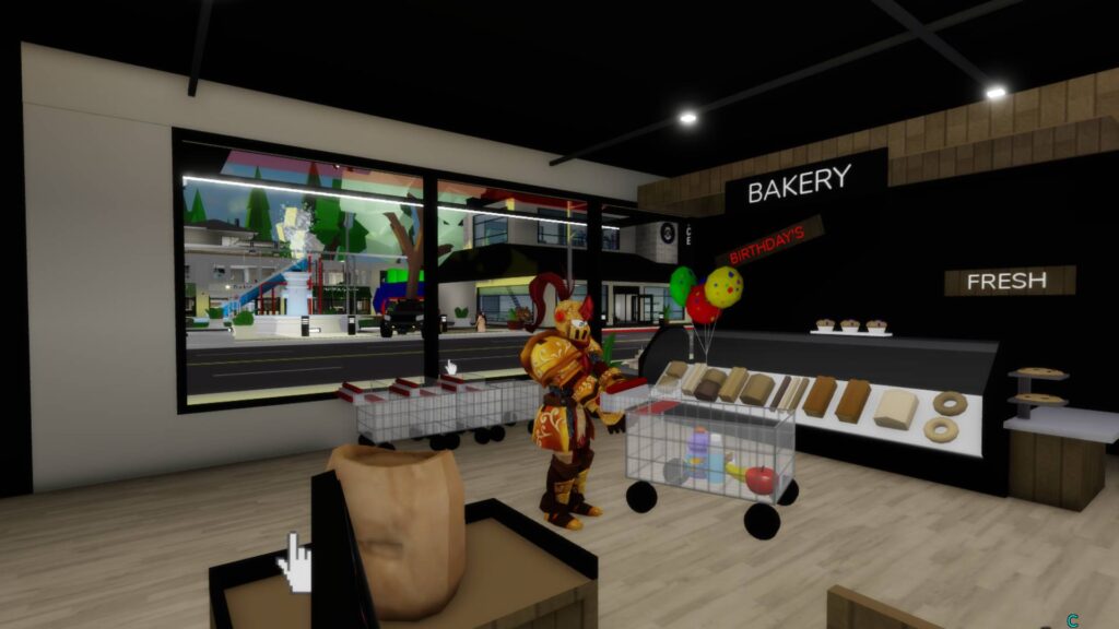 You can do lots of fun stuff in Brookhaven RP, including going to stores like this. (Screenshot via esports.gg)